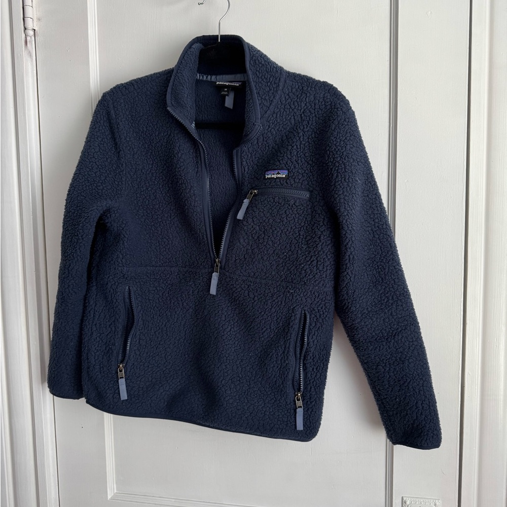 Patagonia Marsupial Dark Blue Fleece half zip